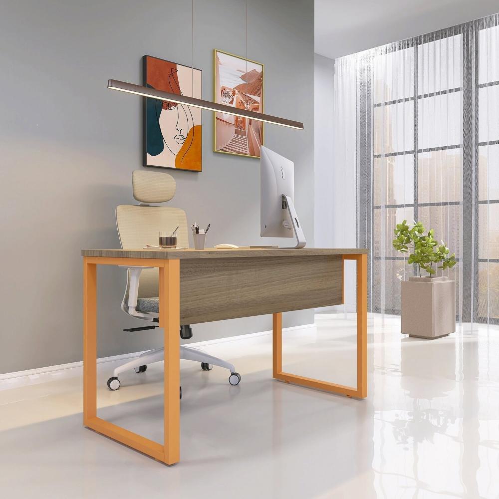 Miniatura Mesa Madeira 134 X 60 Cm M134/60p25tub Natural/Laranja