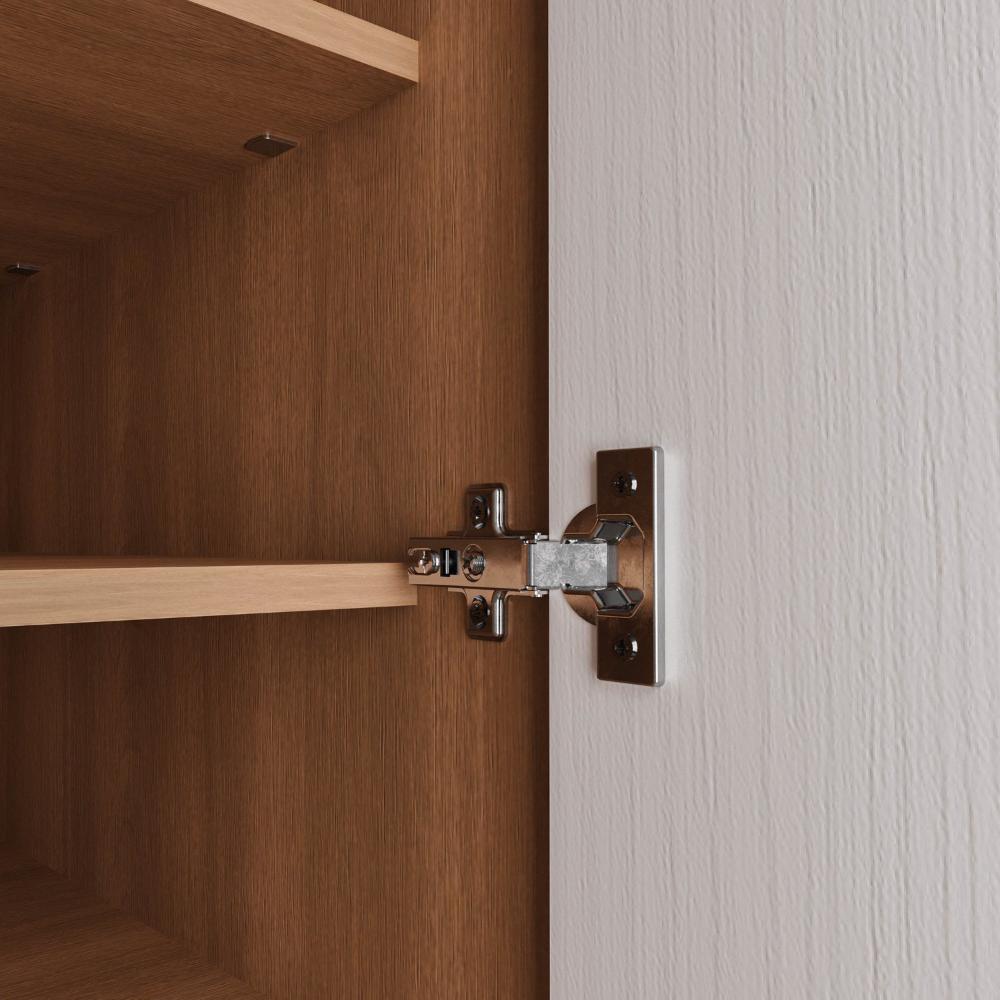 Guarda Roupa Hera 1 Porta com Espelho 6 Prateleiras CabeCasa MadeiraMadeira Branco Geada/Louro