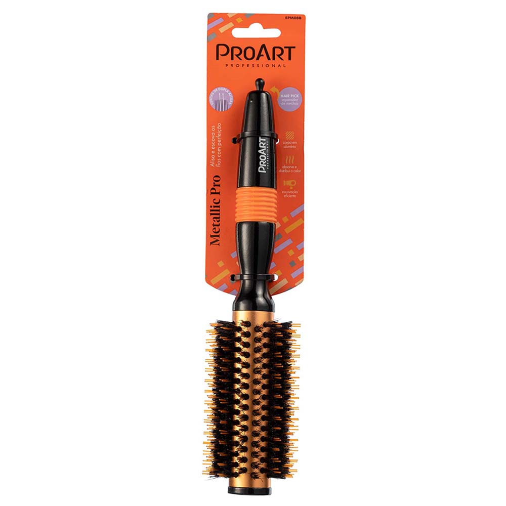 Miniatura Escova de Cabelo ProArt Profissional Metallic Pro Laranja 25mm