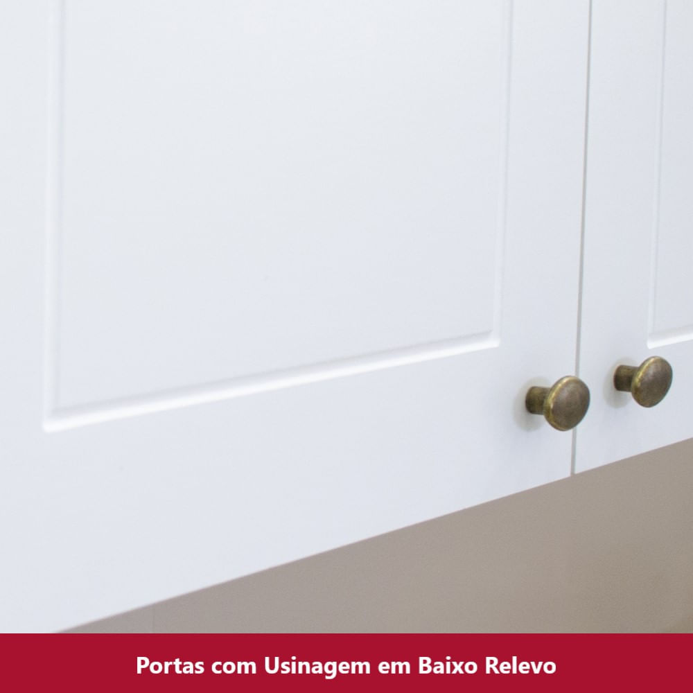 Cozinha Compacta 04 Peças com Aéreo para Geladeira Americana Henn Branco HP