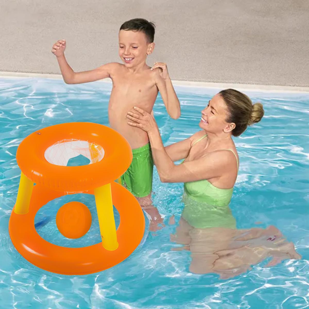 Miniatura Cesta De Basquete Inflável Flutuante Piscina Bola Infantil