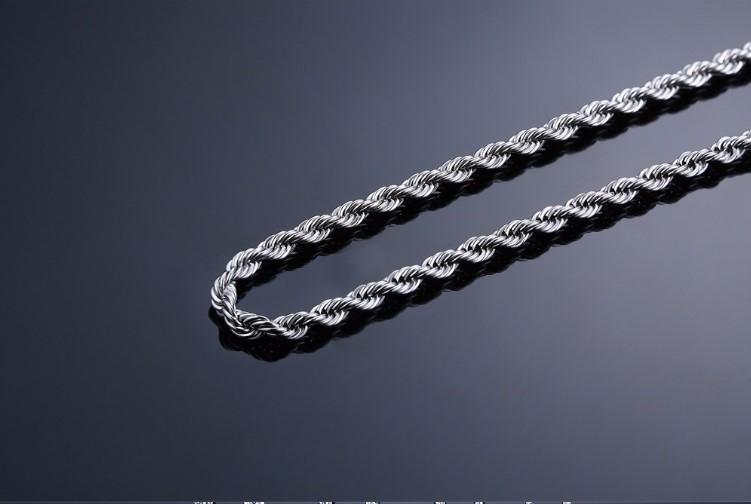 Miniatura Corrente Masculina Cordão Torcido Aço Inox Cirúrgico 70Cm