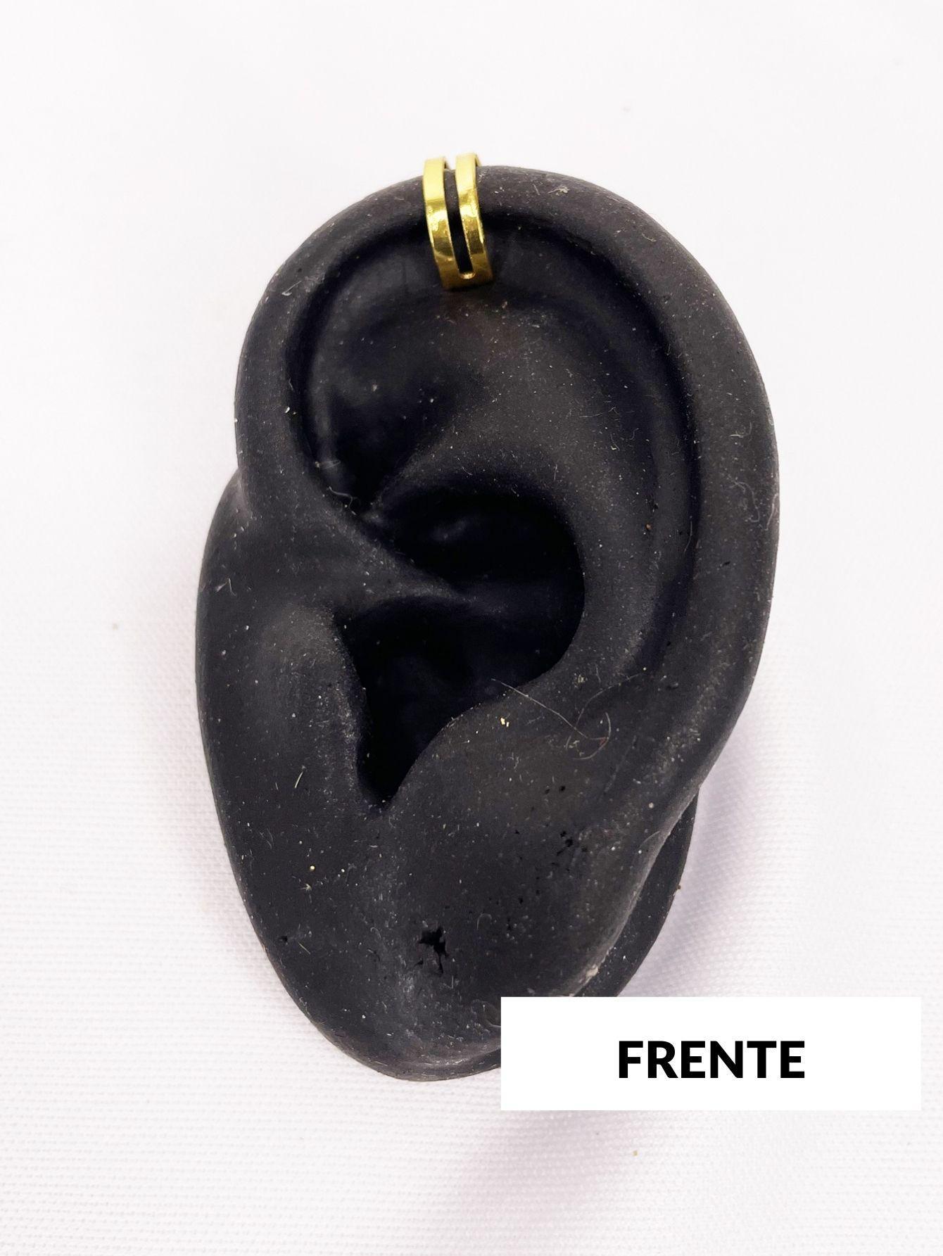 Miniatura Brinco Piercing Falso Orelha Hélix Clip Pressão Encaixe