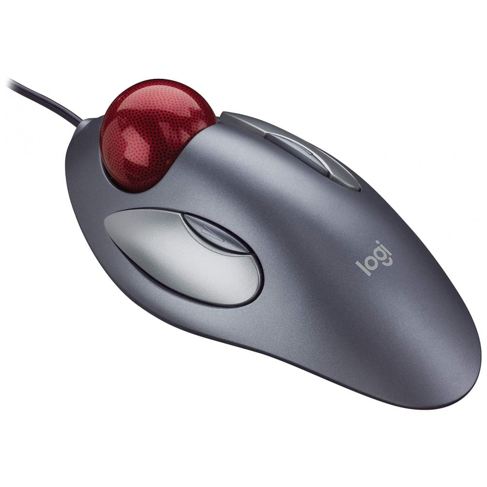 Miniatura Mouse Ergonômico com Fio e 4 Botões Programáveis, LOGITECH 910 000806, Cinza