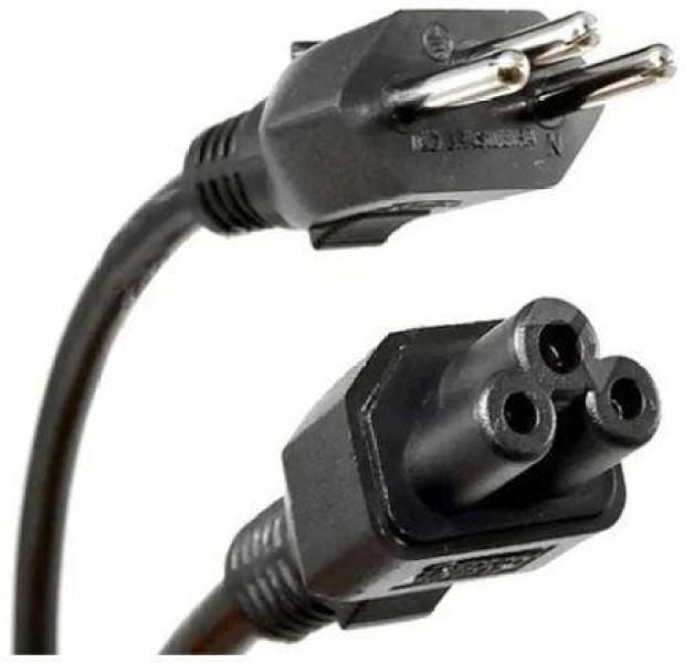 Miniatura Cabo Força Energia Tripolar 3 Pinos Tipo Fonte Notebook Tv