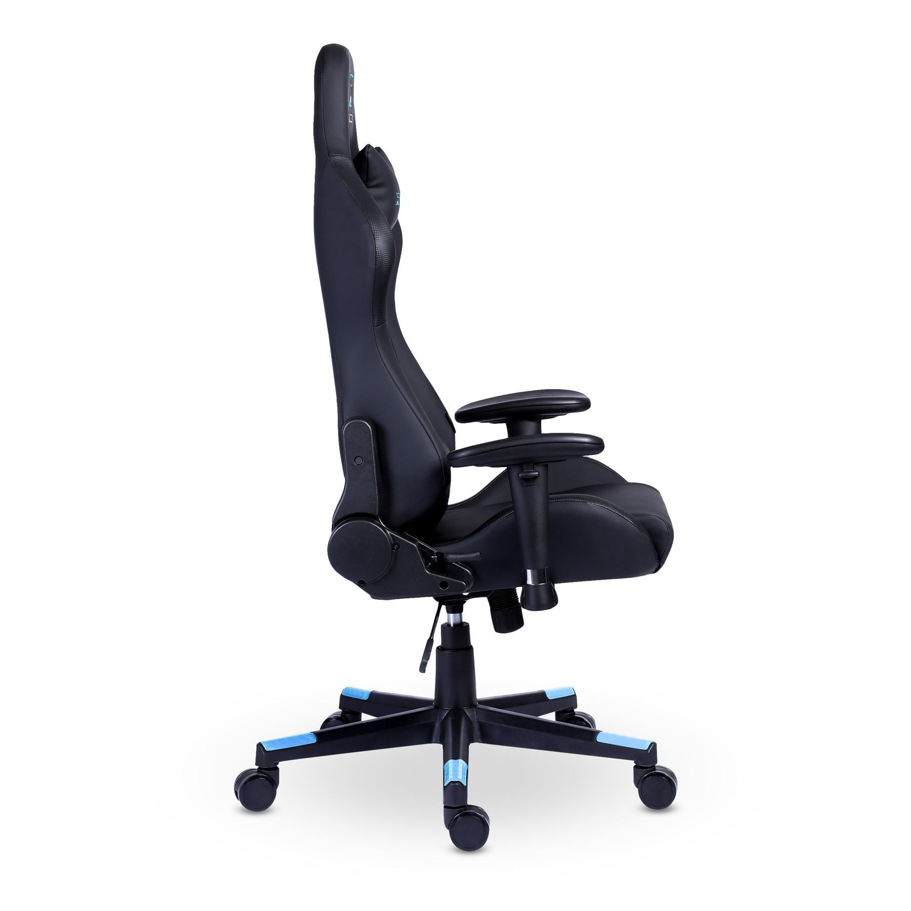 Miniatura Cadeira Gamer XT Racer - Preta/Azul, Estof. PU, Braço 2D