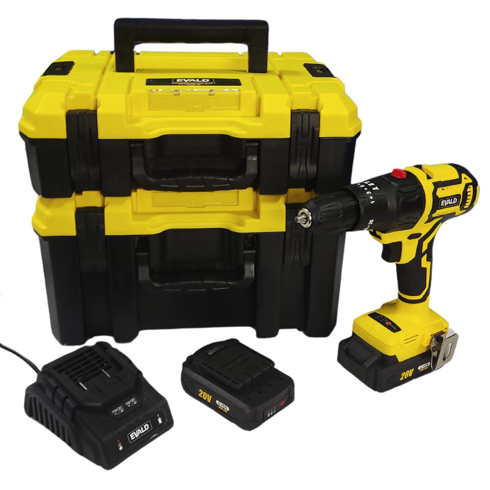 Miniatura Kit Furadeira Bateria 20V Multifuncional 10 em 1 Brushless EVFM-10 EVALD Bivolt