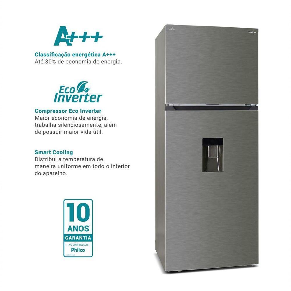 Miniatura Geladeira 413L Philco Eco Inverter Duplex Inox PRF501TI 220V