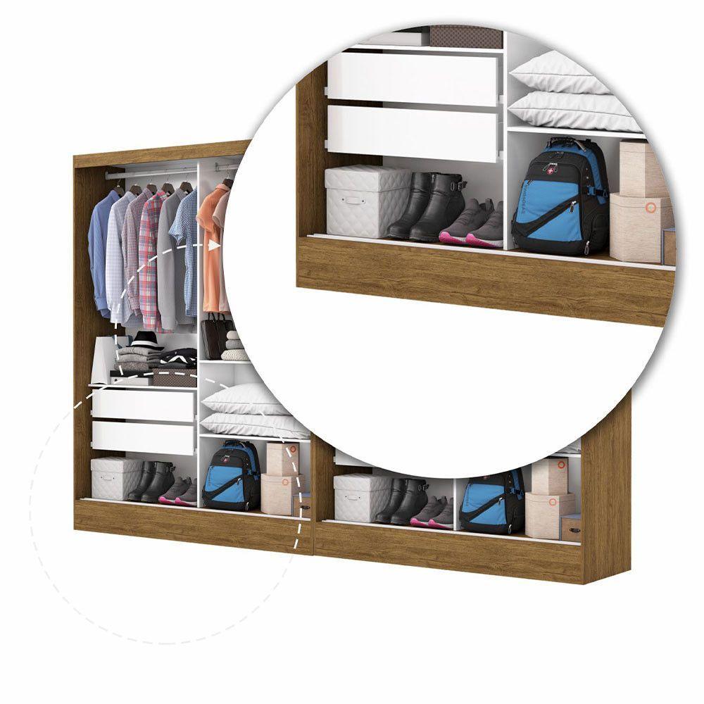 Miniatura Closet Casal Belém 4 Pts Com Espelho 4 Gvts Carioca Móveis Cinamomo Branco