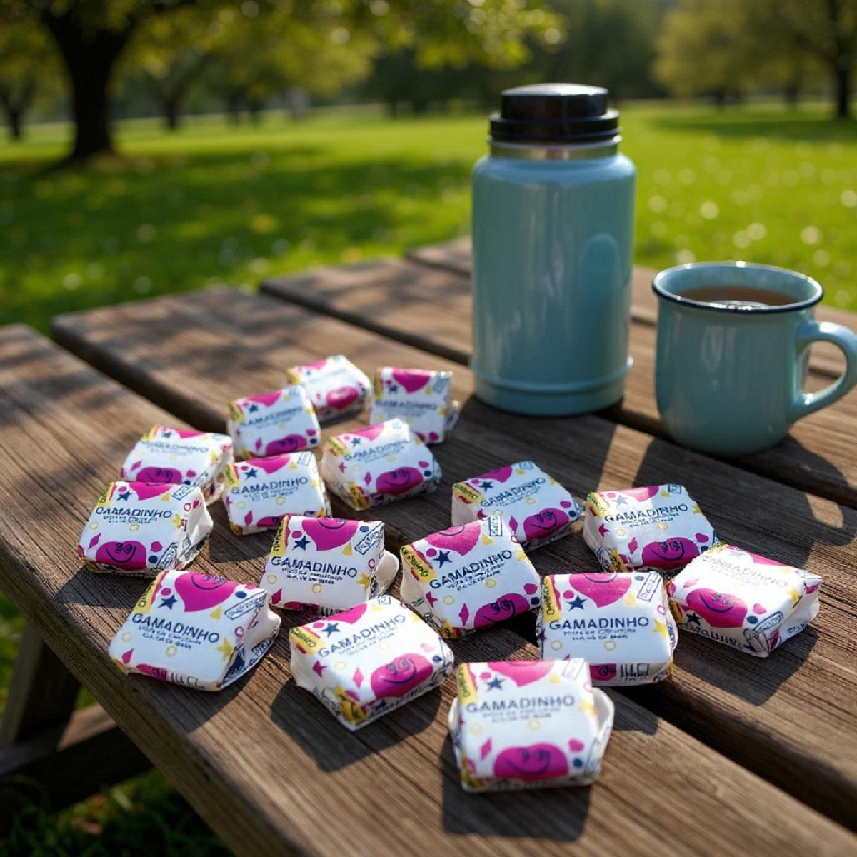 Mini Doce Dadinho Gamadinho 20 Pacotes Amendoim Cremoso 60G