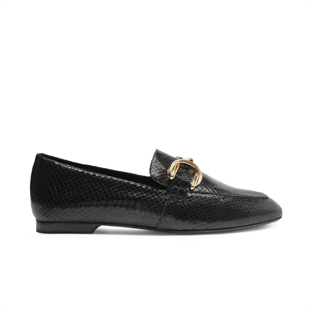 Miniatura Mocassim Arezzo Bico Redondo Feminino Preto - 36