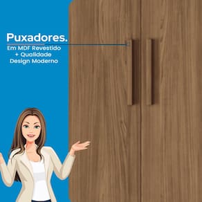 Guarda-Roupa Casal Santos Andirá Curitiba com 8 Portas, 4 Gavetas e 5 Prateleiras – 194,4cm de largura Jatoba