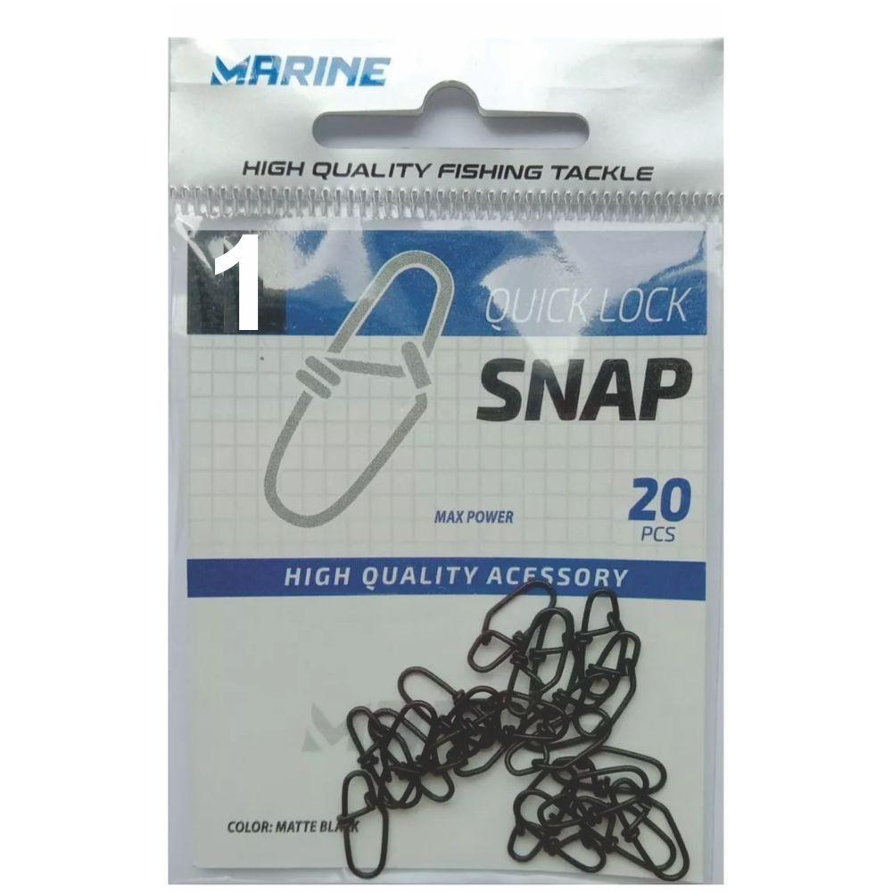 Miniatura Snap De Pesca Quick Lock N1 Marine Sports 15kg 33lb 20pçs