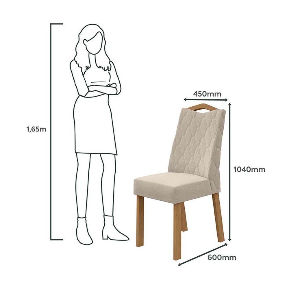 Miniatura Conjunto 2 Cadeiras Vênus Lopas Amêndoa Clean/linho Rinzai Bege