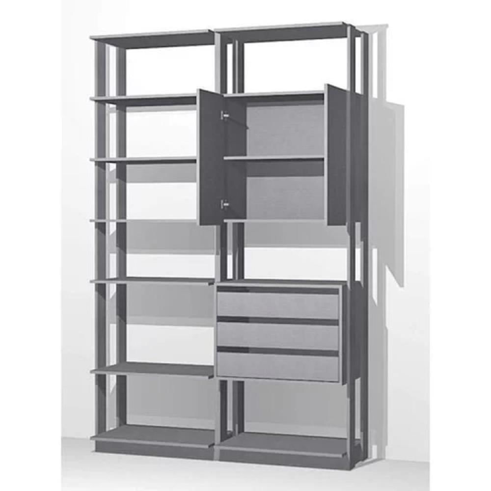 Miniatura Guarda Roupa Closet 3 Gavetas e Prateleiras Be Mobiliário Grafite