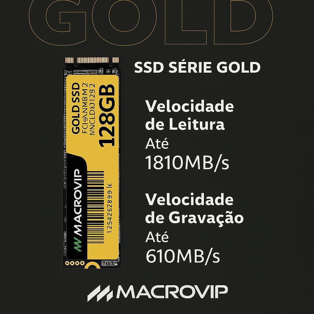 Miniatura Ssd M2 Nvme 128Gb Macrovip Gold Alta Velocidade E Desempenho