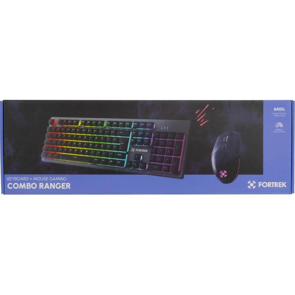 Kit Usb Gamer Fortrek Ranger 70551 Teclado E Mouse 6400 Dpi 1,4m ? Grafite