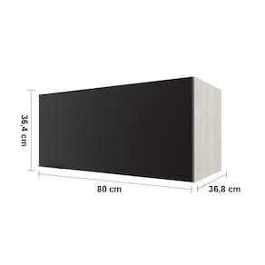 Armário Aéreo para Geladeira Bartira Rubi com 1 Porta e 80cm de Largura – Freixo/Preto Poah
