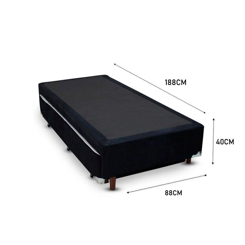 Miniatura Cama Box Bicama Auxiliar Solteiro Suede Espuma 8cm 88x188x40 Preto