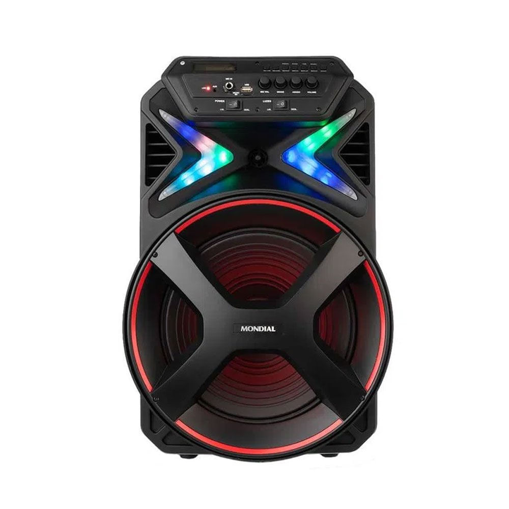 Miniatura Caixa Amplificada Mondial CM-400 400W Bluetooth USB Rádio FM Preto - Bivolt