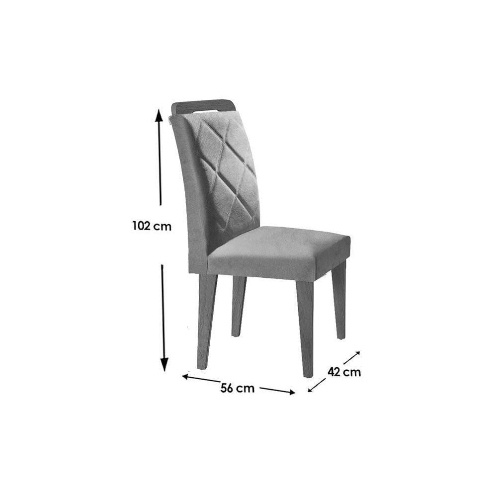 Miniatura Kit 2 Cadeiras Sala Jantar Melissa 2 Un Imbuia-veludo Creme - Rufato