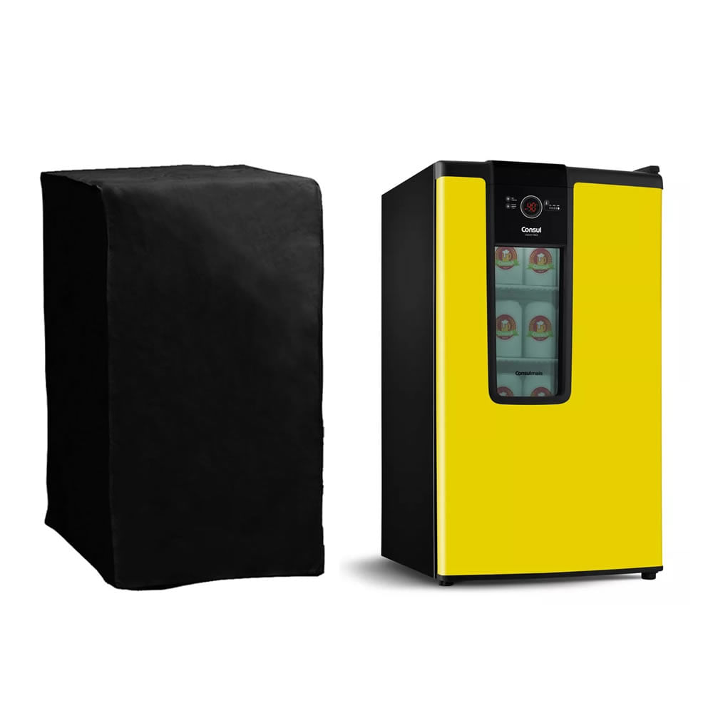 Miniatura Capa Premium Cervejeira Consul Mais Czd12 Abertura Frontal Preta - bivolt