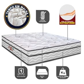Colchão King Cama InBox Moderne Ortopédico com Camada Especial de Espuma D45 25x193x203cm - Branco/Grafite