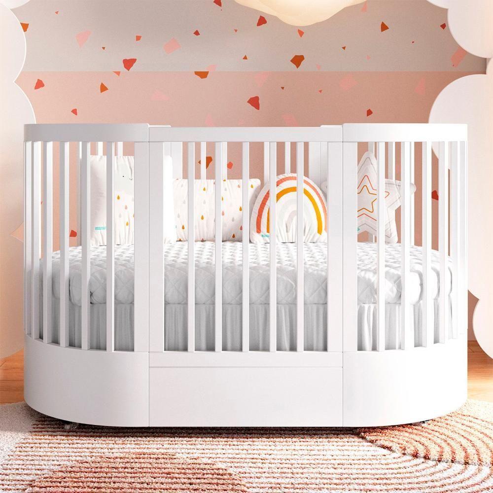 Miniatura Berço Redondo Divicar 3 Em 1 Evolutivo Coleção Wave Branco