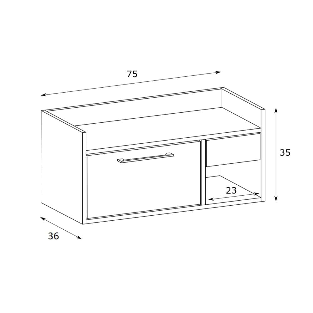 Miniatura Gabinete para Banheiro 01 Gaveta e Porta Basculante Criando Mobilia Branco/Bege