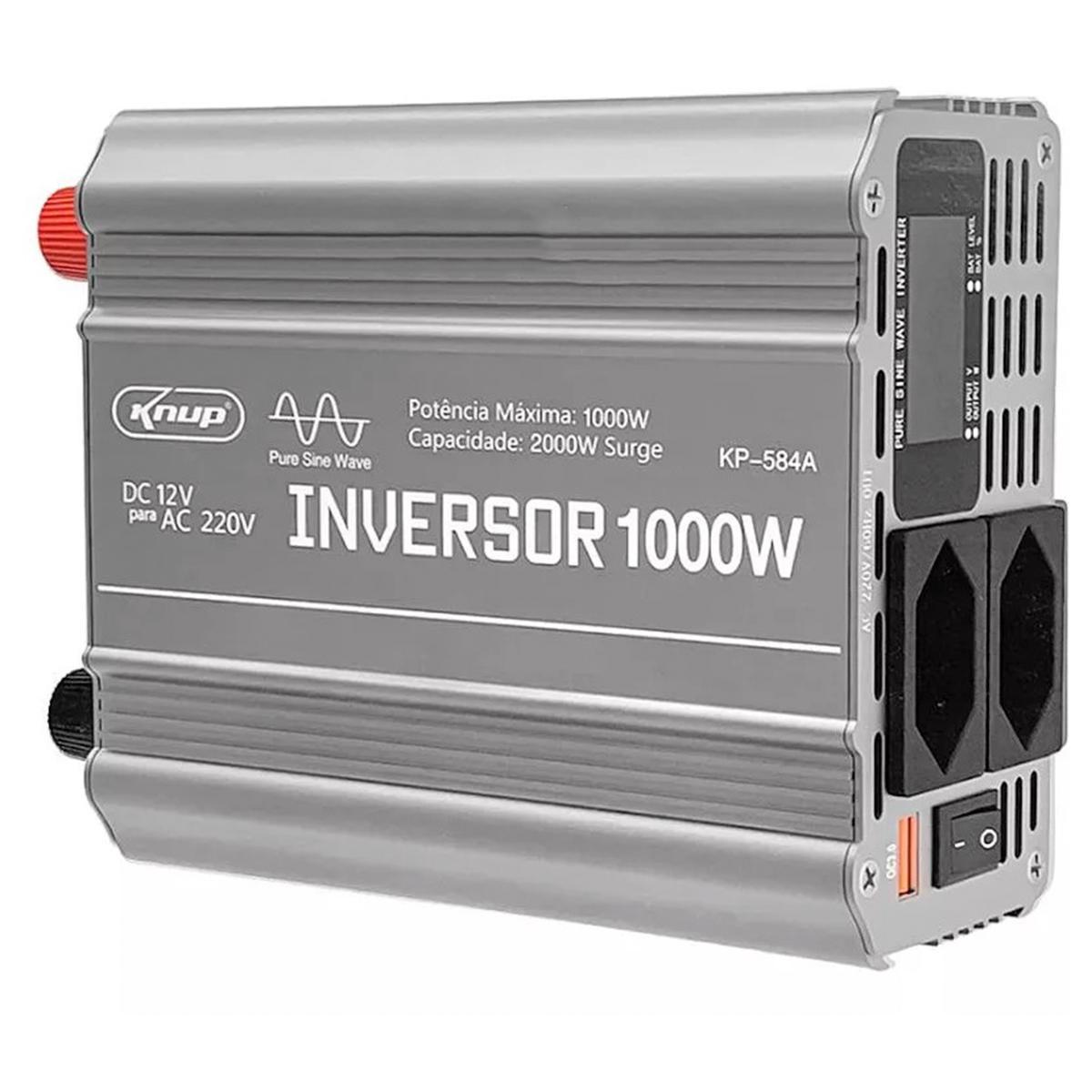 Miniatura Inversor Tensão 1000W Conversor Senoidal Onda Pura 12V 220V