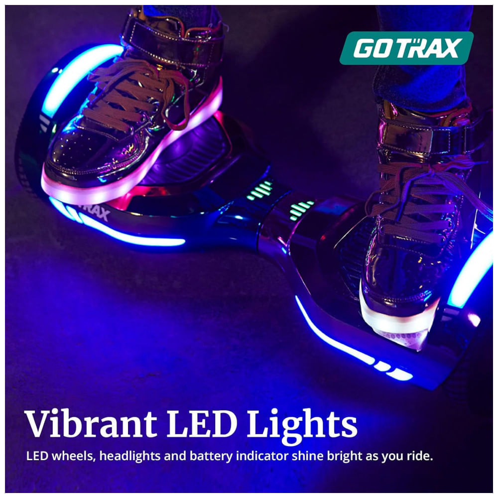 Hoverboard Elétrico com Alto Falante, Auto Equilíbrio, Luz Led, Alcance de 9 km, h, 200W, Gotrax, Rosa