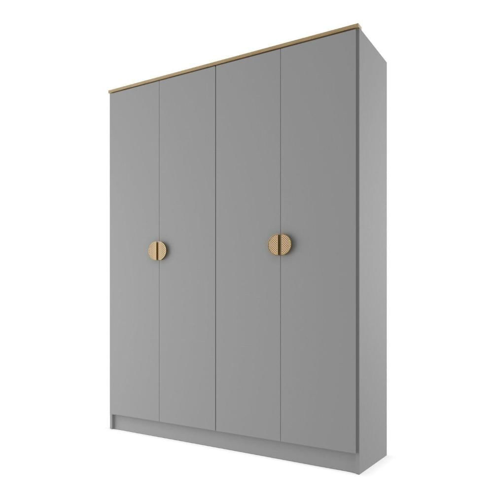 Miniatura Guarda-roupa Solteiro 100% Mdf Bp 4 Portas 2 Gavetas Asti Urbi