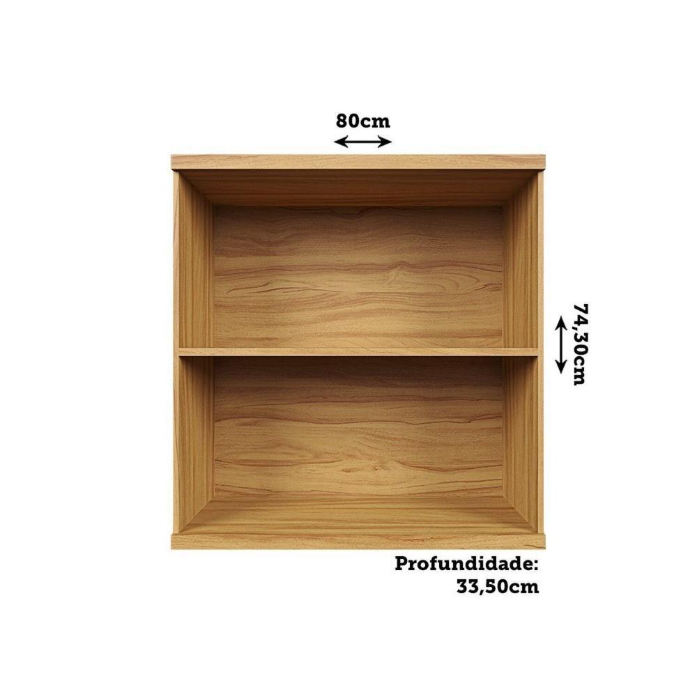 Miniatura Armário Aéreo de Cozinha 80cm com 2 Portas 100% Mdf Noruega Amendoa