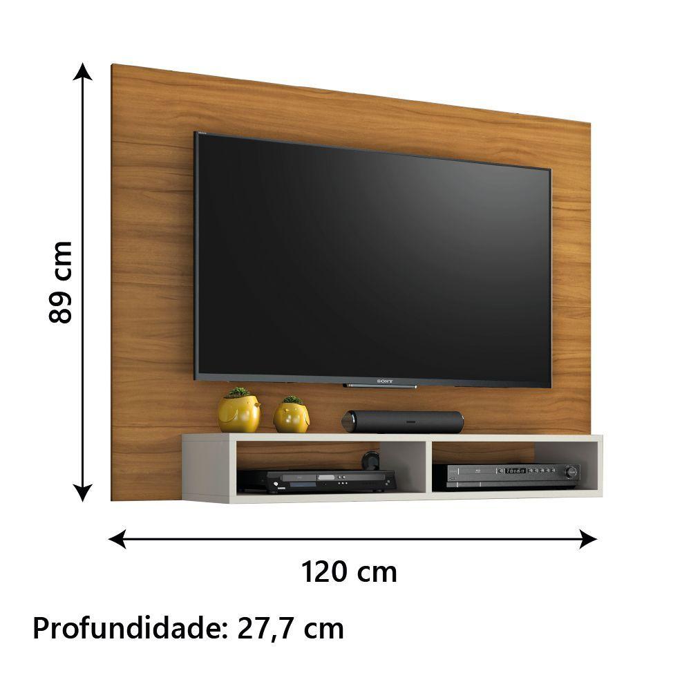 Miniatura Painel Para Tv Até 49 Polegadas Com Nicho Eros Freijó / Off White Notável Freijo Off