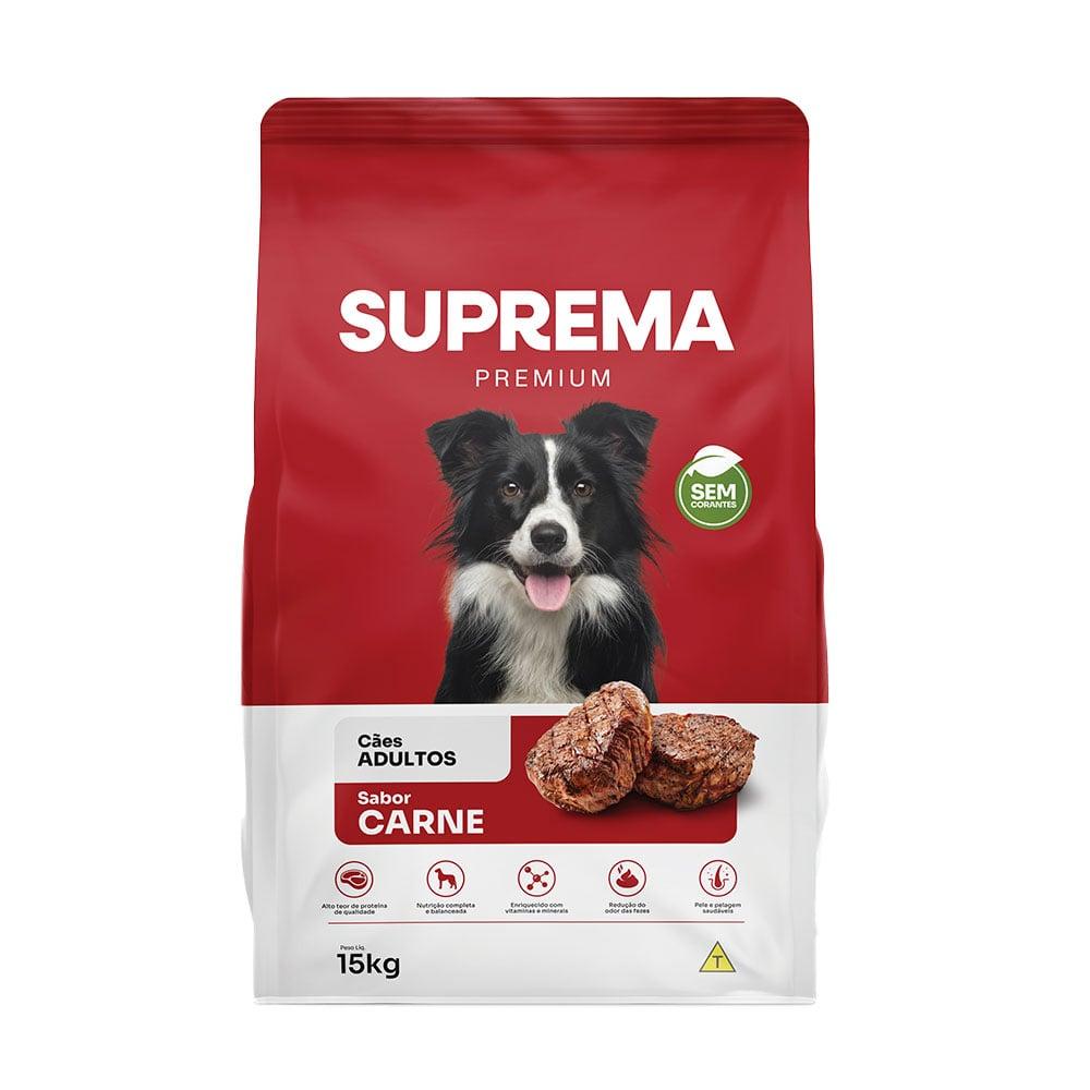 Miniatura Ração Seca Suprema Sabor Carne para Cães Adultos - 15 Kg