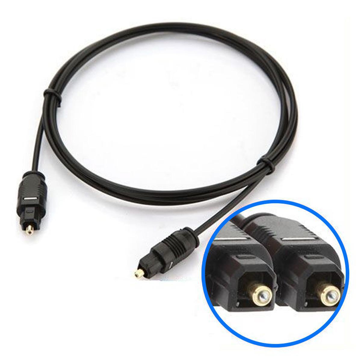Kit 10 Cabo Optico Audio Digital Som Tv Home 2m Spdif LT-20