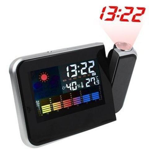 Miniatura Relógio Projetor De Hora Despertador Medidor Temperatura Led