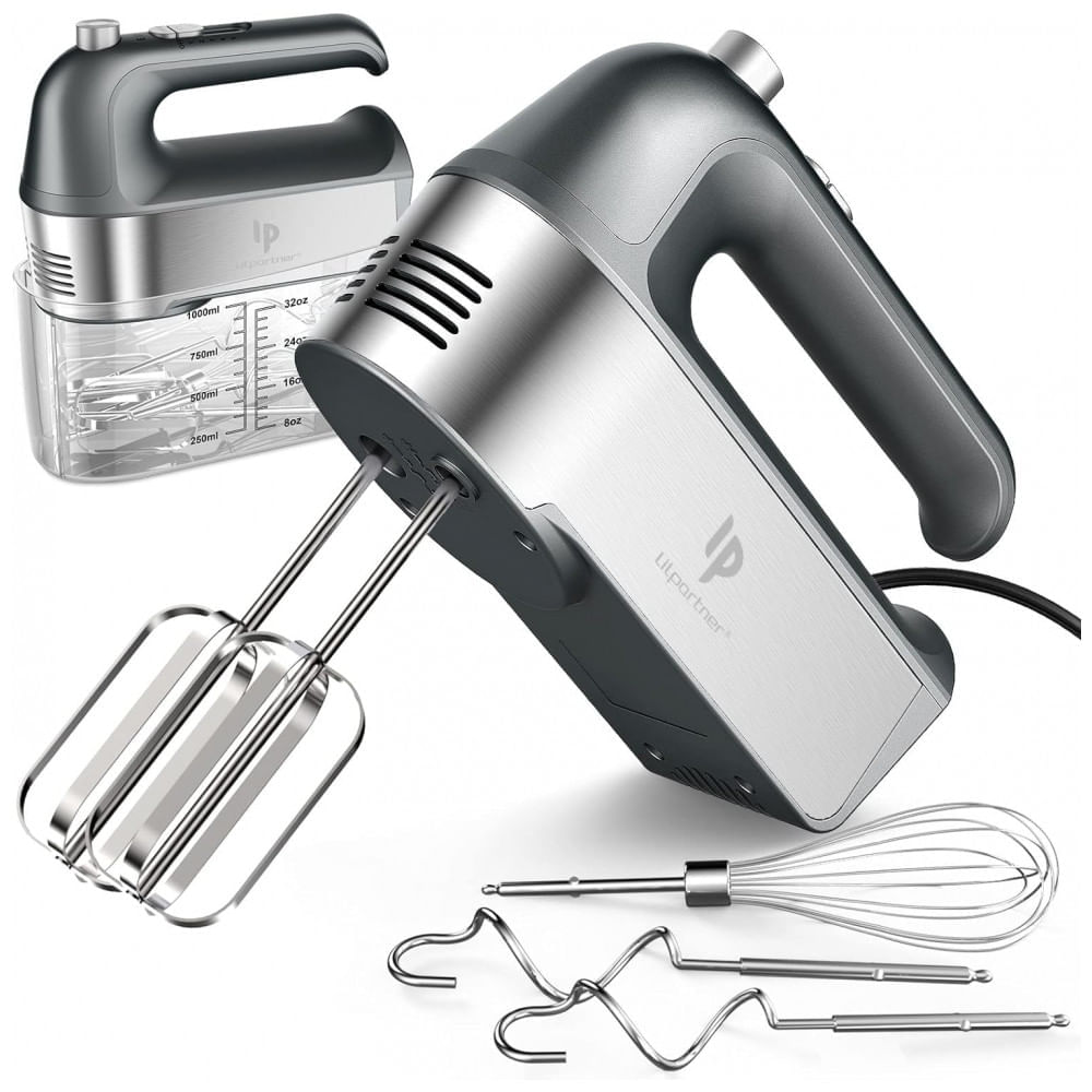 Miniatura Batedeira de Mão Elétrica com Botão de Ejeção e 5 Velocidades, 110V 450W, LILPARTNER, Cinza