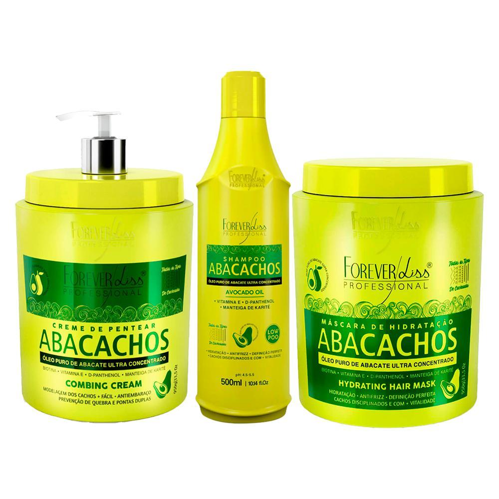Miniatura Kit Forever Liss Abacachos Shampoo + Máscara + Leave-In 950G