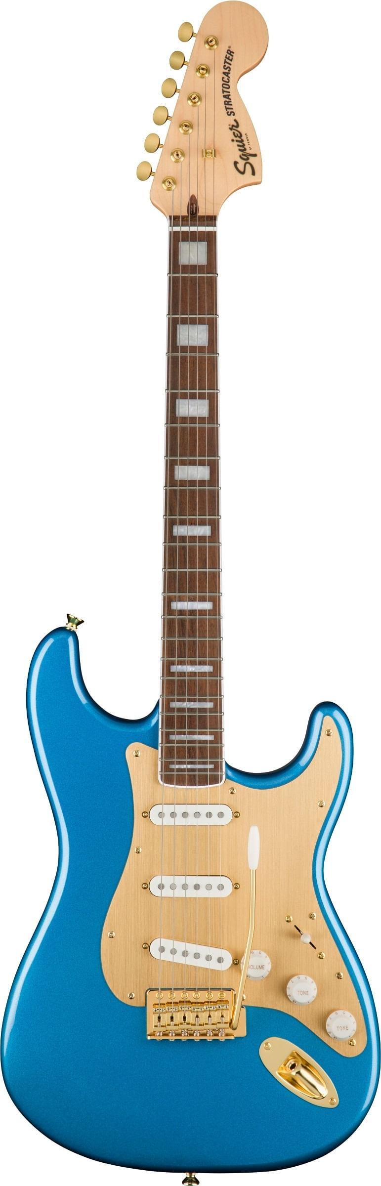Miniatura Guitarra Fender 40Th Strat. Gold Edit/Lake Placid Blue