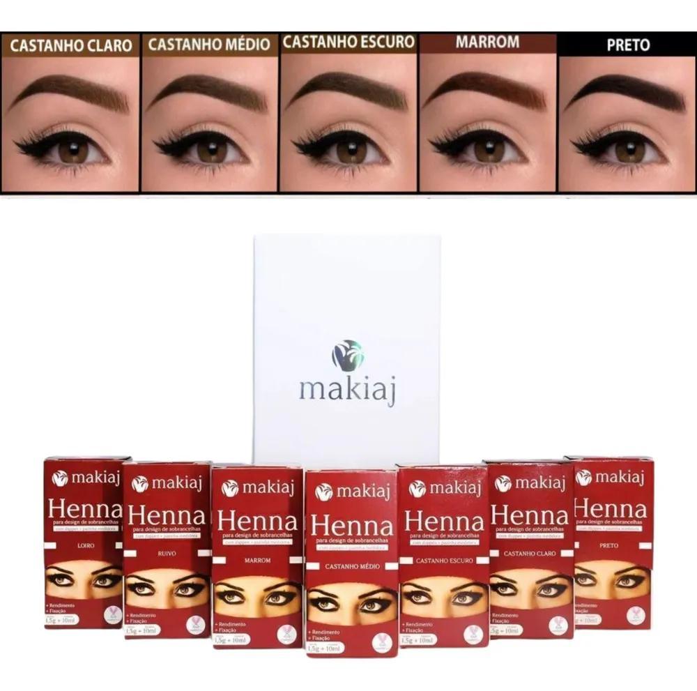 Miniatura Kit Com 4 Henna Sobrancelhas Makiaj E Fixação Rena