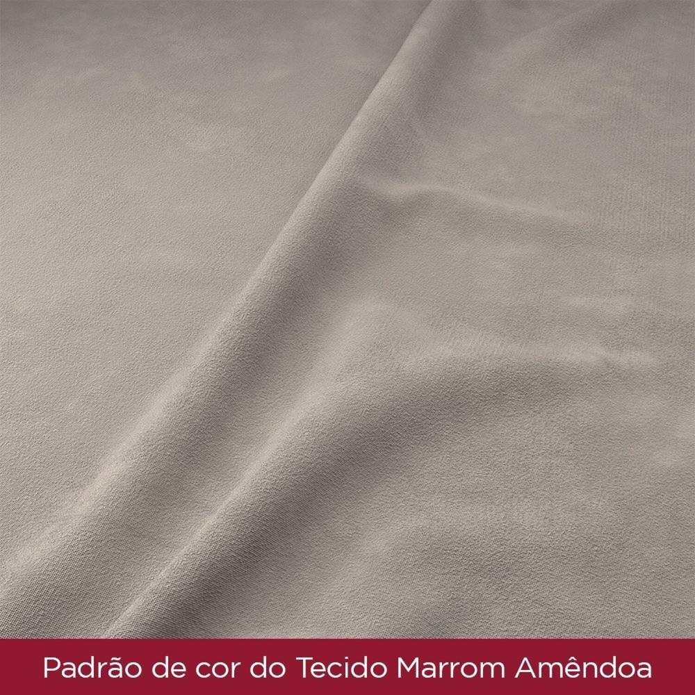 Sala de Jantar Carla Mesa 160 Cm Canto Reto com Vidro 6 Cadeiras Espresso Móveis Nature/Off White/Marrom Amêndoa
