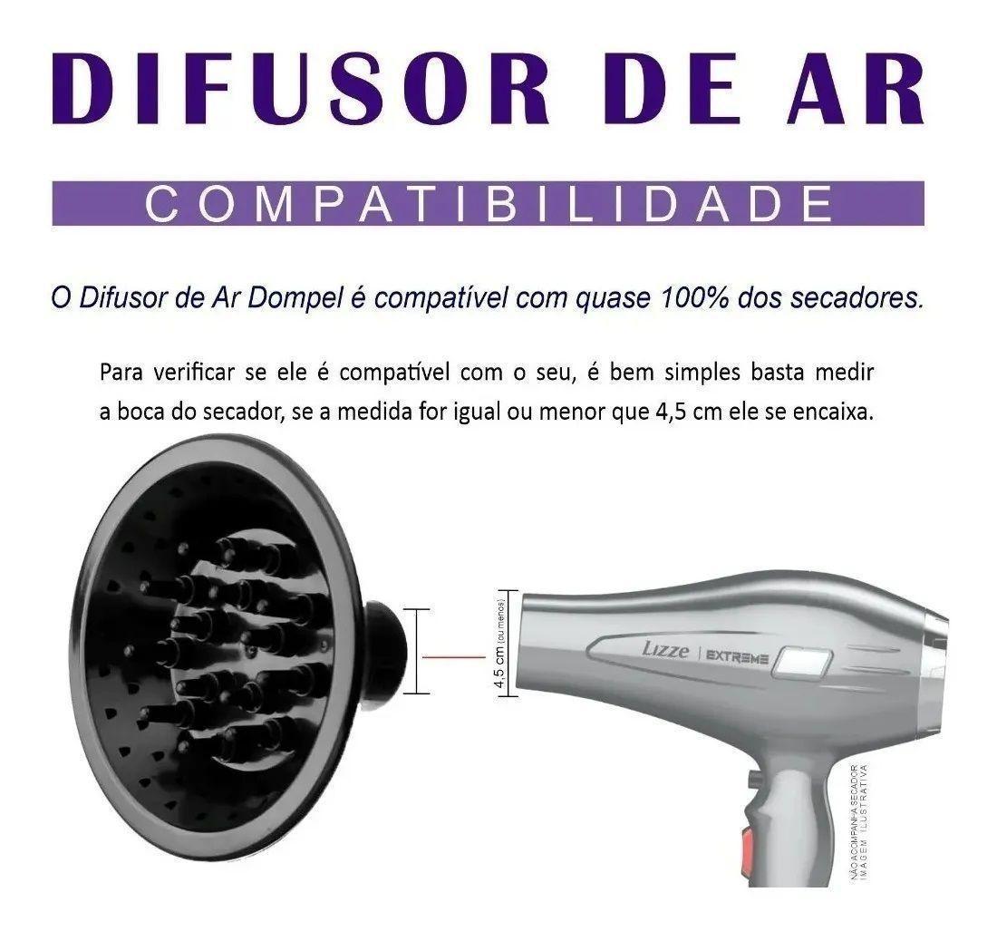 Miniatura Difusor De Ar Secador Universal Definidor De Cachos