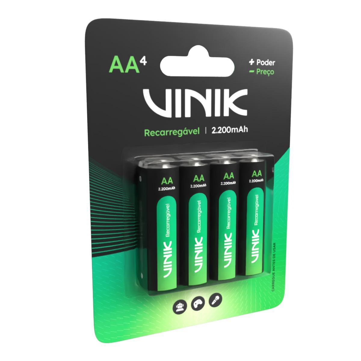 Miniatura Pilha Recarregável Aa C/4 - 2200Mah 1.2V - Vp2Ab4R