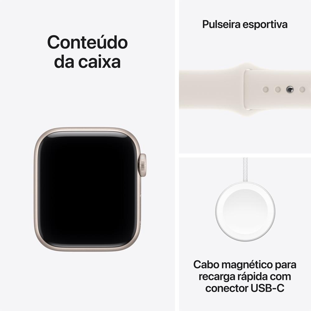 Apple Watch SE 3 GPS + Cellular - Caixa estelar de alumínio – 40 mm - Pulseira esportiva estelar – P/M