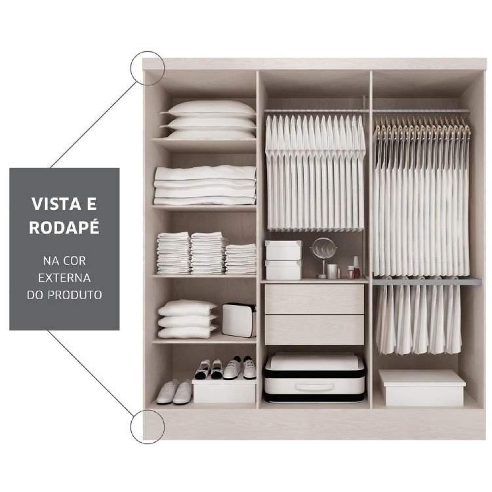 Miniatura Guarda Roupa Casal 6 Portas 2 Gavetas Paris Espresso Móveis Branco