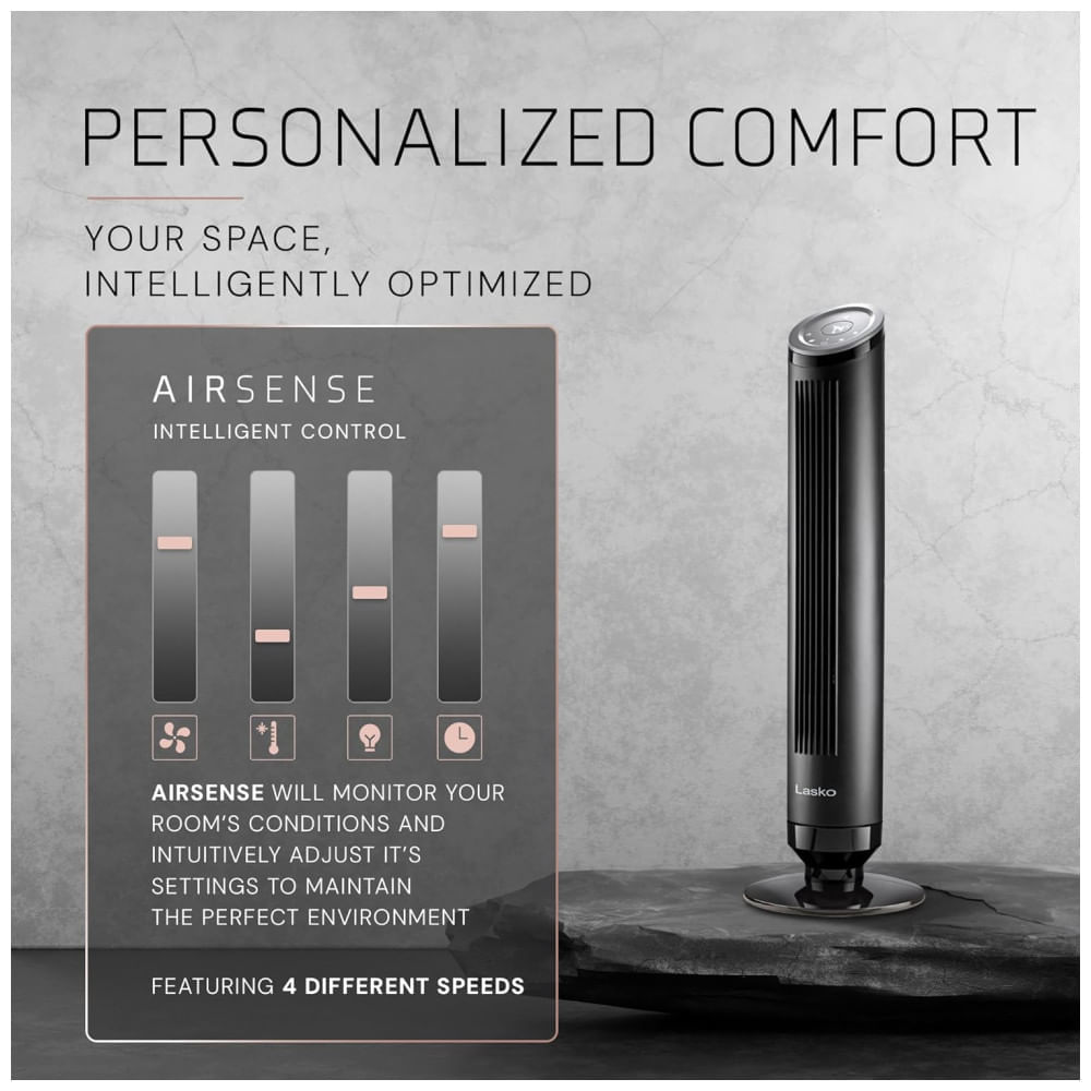 Miniatura Ventilador de Torre, Estilo Moderno com Controle Remoto, Distância Máxima do Ar 8 Metros, 4 Velocidades, Temporizador de 24H e Oscilação de 90°, 110V 110v