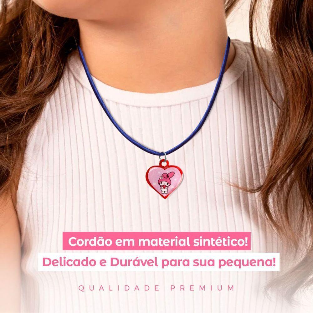 Miniatura Colar Menina Infantil + Pingente Qualidade Premium My Melody Presente Moda Pink Criança Amor Rosa