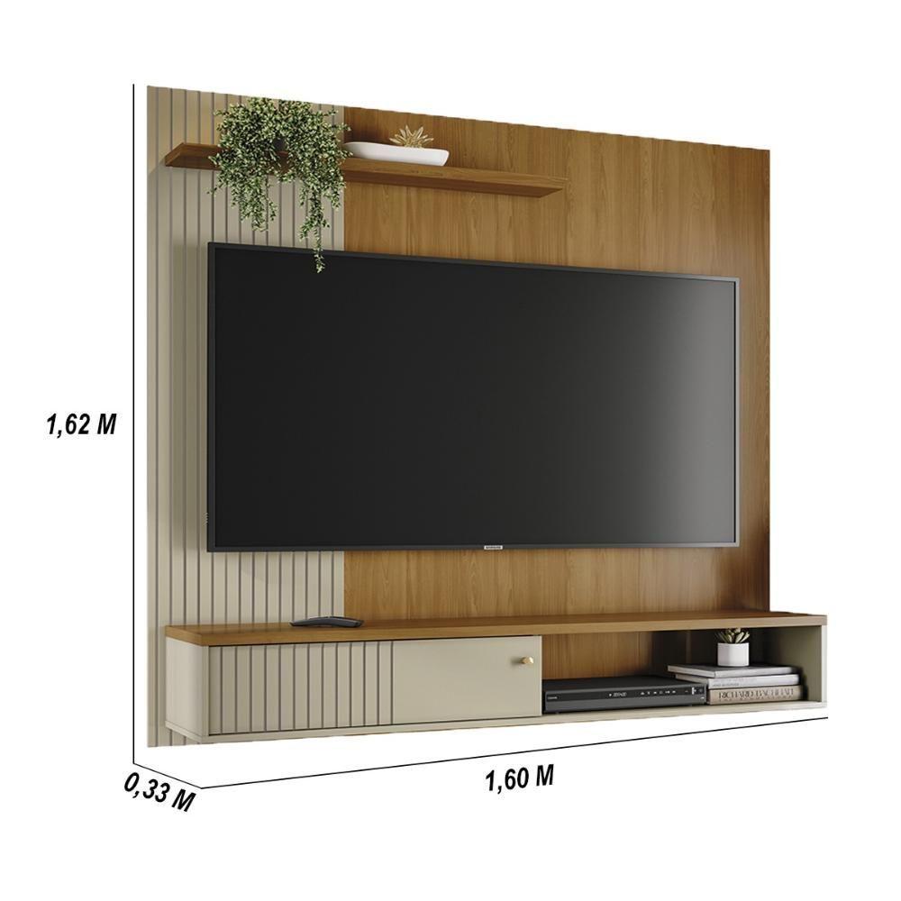 Miniatura Painel Bancada Suspensa 1 Porta Tvs Até 65 Polegadas Aurora - Cumaru Opala