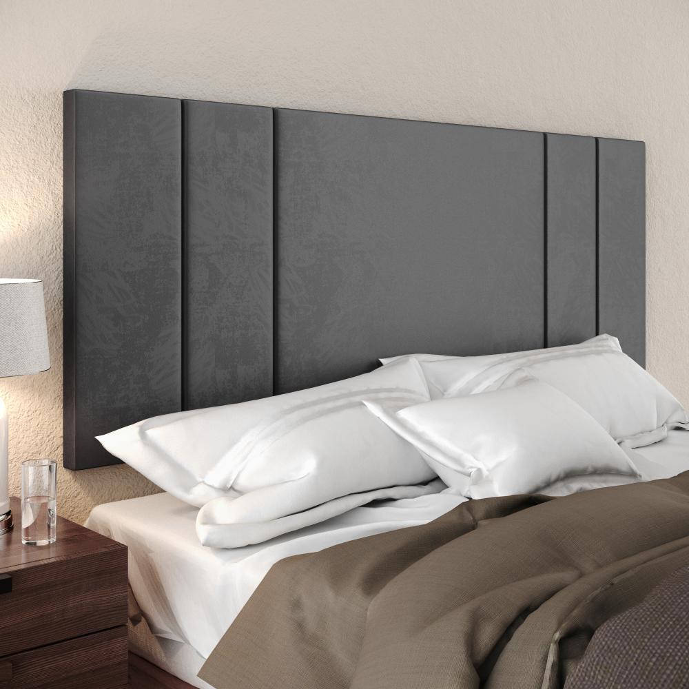 Miniatura Kit Quarto 2 Mesinhas Lateral Fantasy Cinza/Cinamomo Prateleira Nicho Cabeceira Luana Suspensa Cama Box Casal 1,40 Suede - Lojas RPM